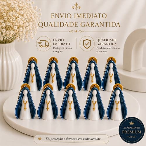 Nossa Senhora Aparecida Chaveiro 4,5cm | Lembrancinha para Batismo, Primeira Comunhão, Eucaristia, Encontro de Casai