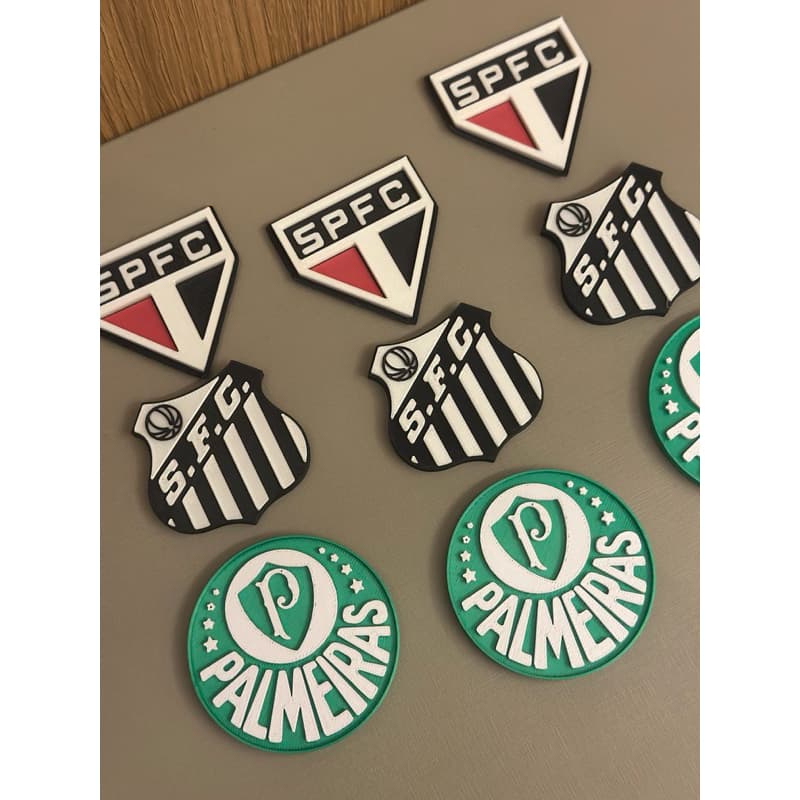 Kit 3 Ímãs de Geladeira Times Futebol - São Paulo - Santos - Palmeiras / Decoração
