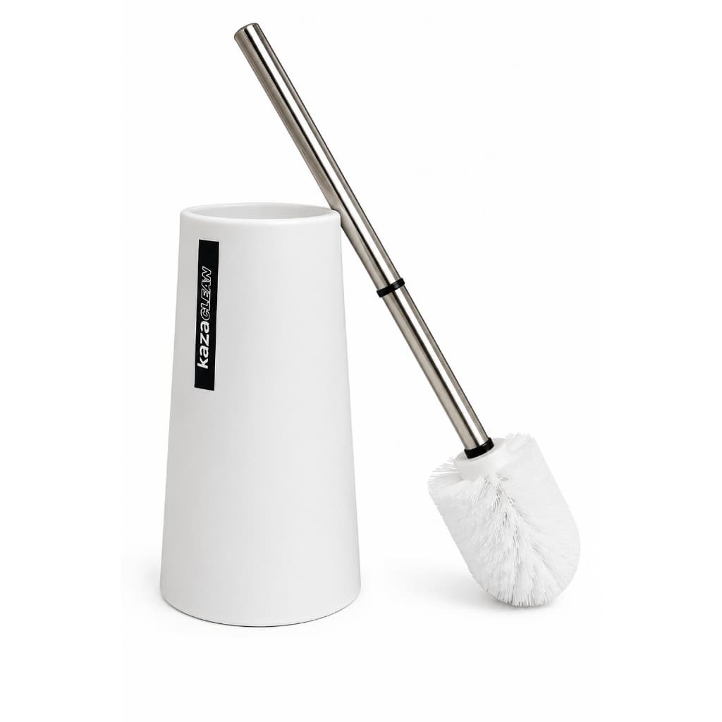 Escova Sanitária Inox Com Suporte Branco KazaClean