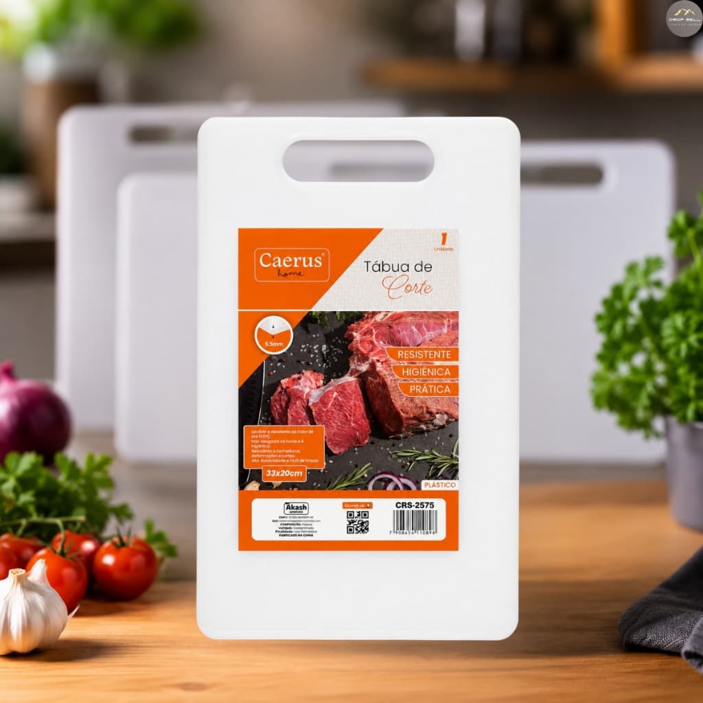 Tábua De Corte Grande Cozinha Resistente Multiuso Para Carnes Frutas E Legumes 33x20cm
