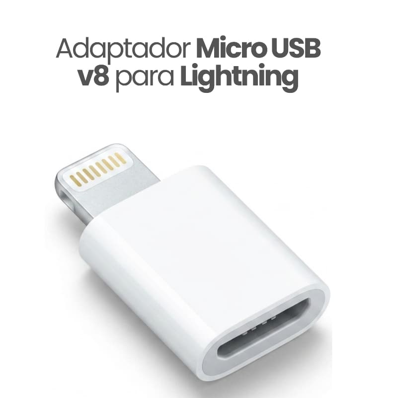 Adaptador OTG iPhone Macho x Micro USB Tipo C v8 Fêmea