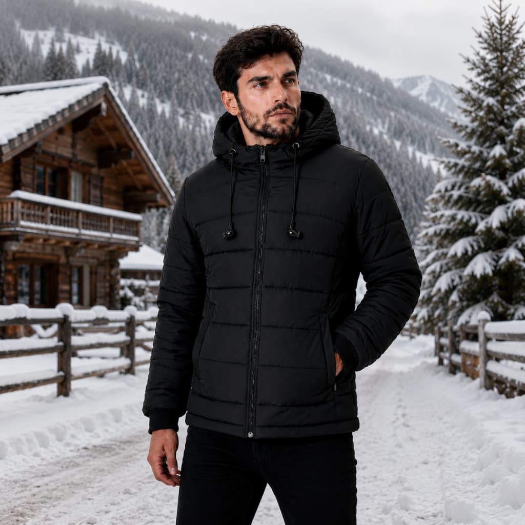 Jaqueta Impermeável Bobojaco Masculina Com Fones De Ouvido Integrado Casaco Forrado Inverno Frio