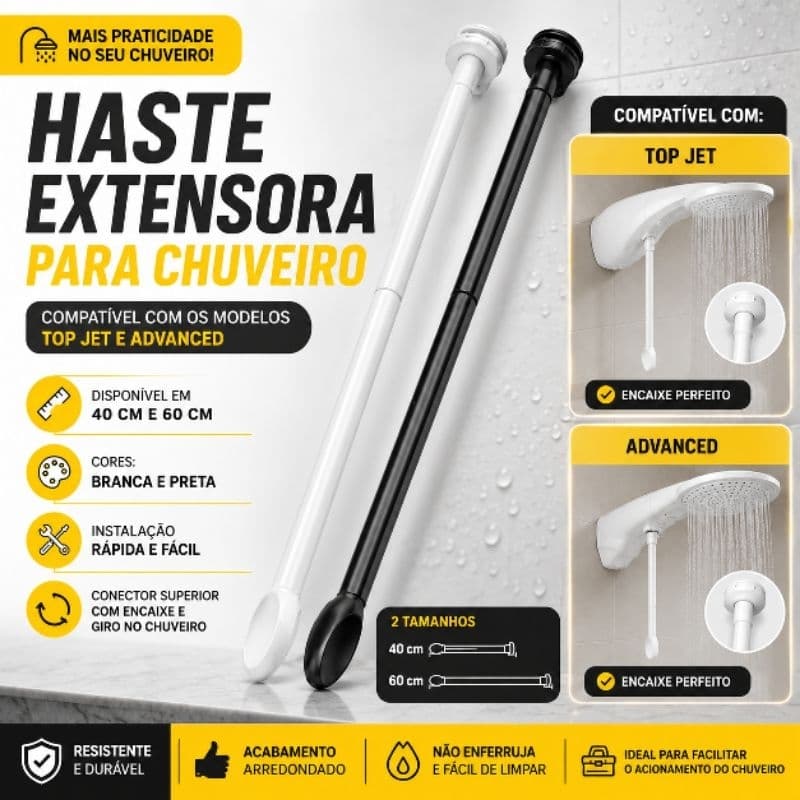 Haste Extensora para Chuveiro Compatível com Lorenzetti Top Jet e Advanced