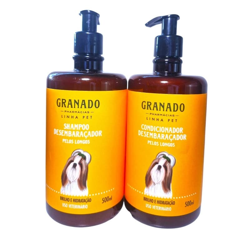 Kit Shampoo e Condicionador Pet Granado Desembaraçador Pelos Longos - 500ml