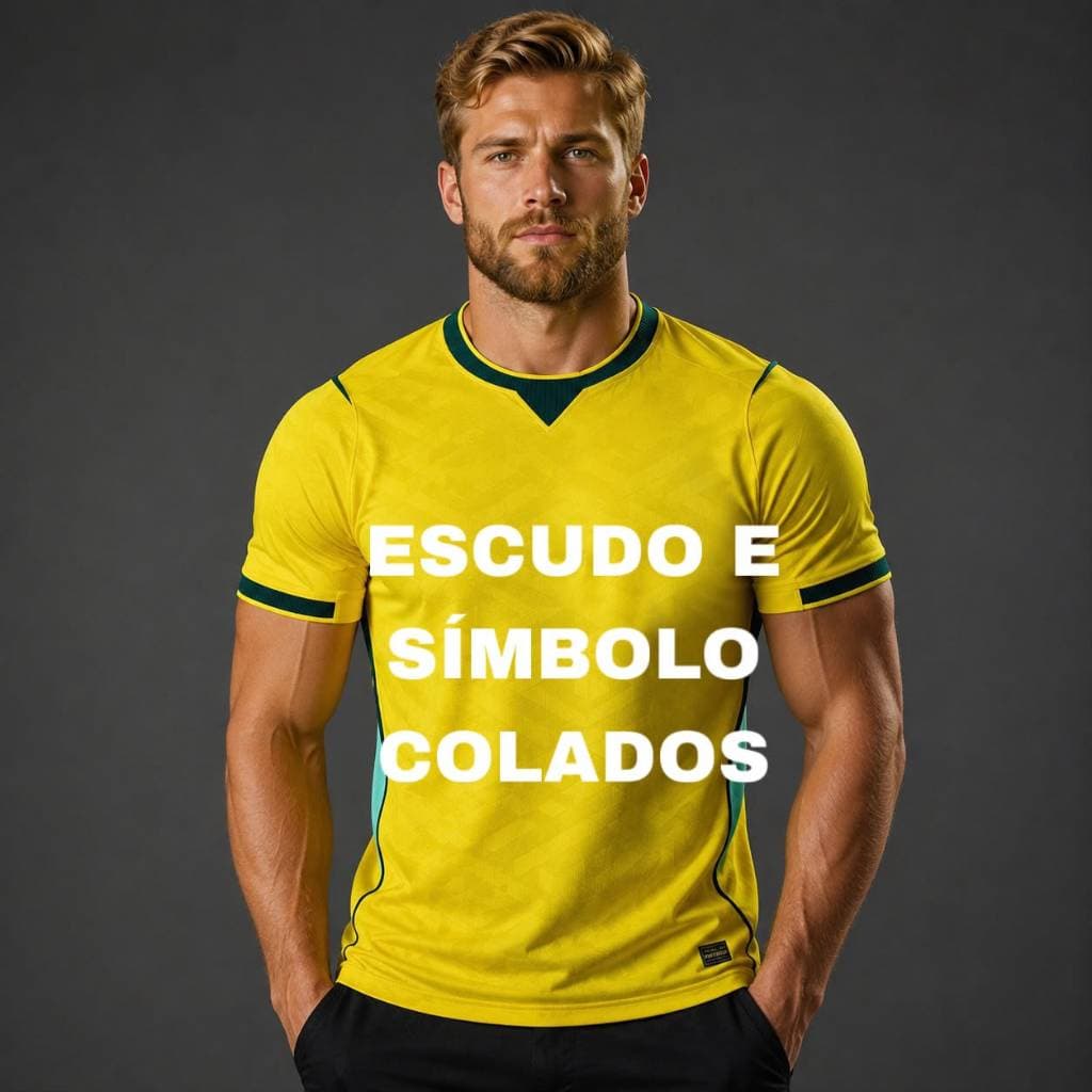 Camisa Amarela Seleção Brasileira Futebol 2026 Emborrachada