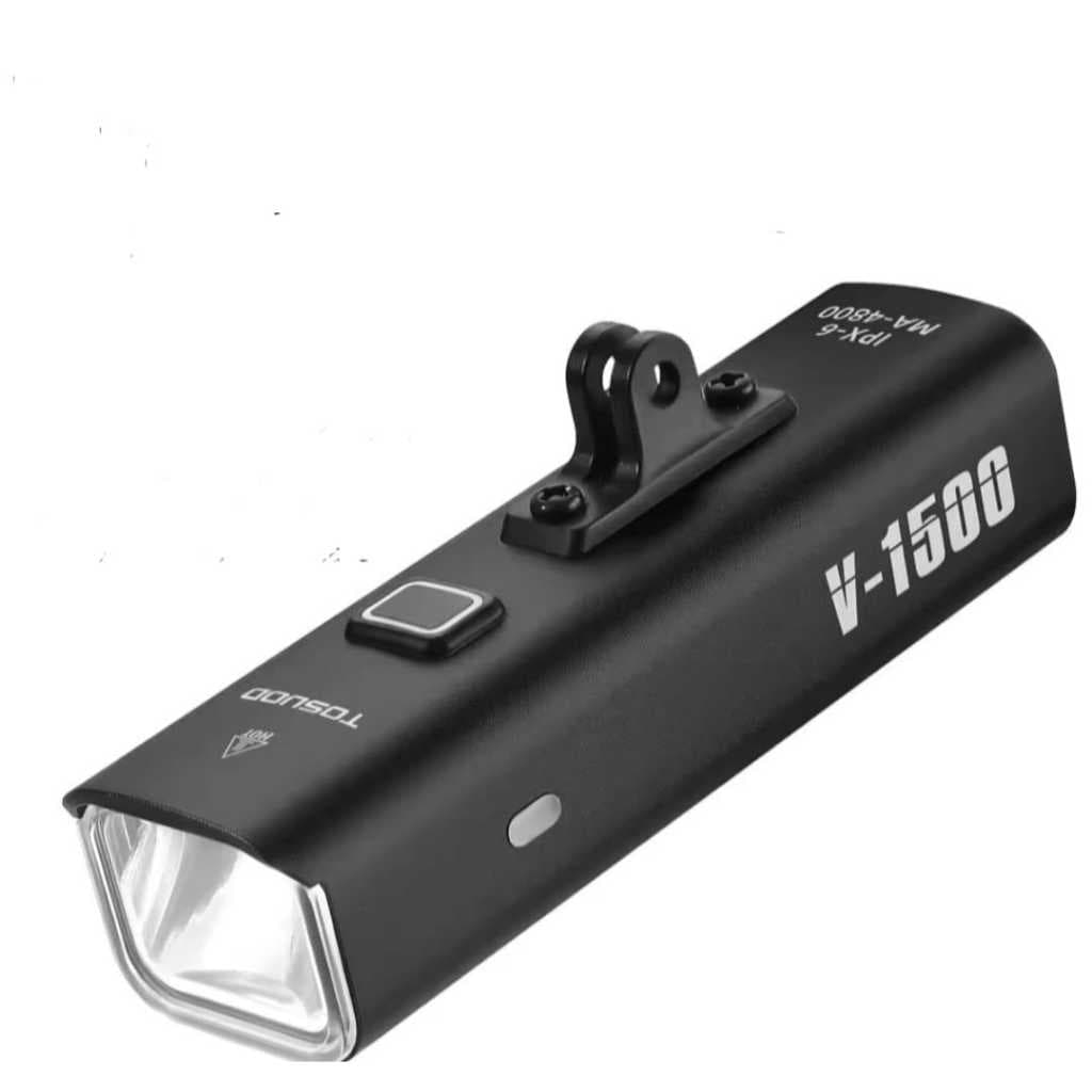 TOSUOD Farol de bicicleta 1500 lúmens 4800mAh IPX6 Classificação à prova d'água 4 modos Farol