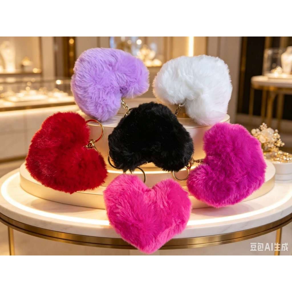 Chaveiro Pompom Novidade Novo Chaveiro De Pelúcia Com Pingente De Coração Fofa 8mm 10mm 12mm sortido