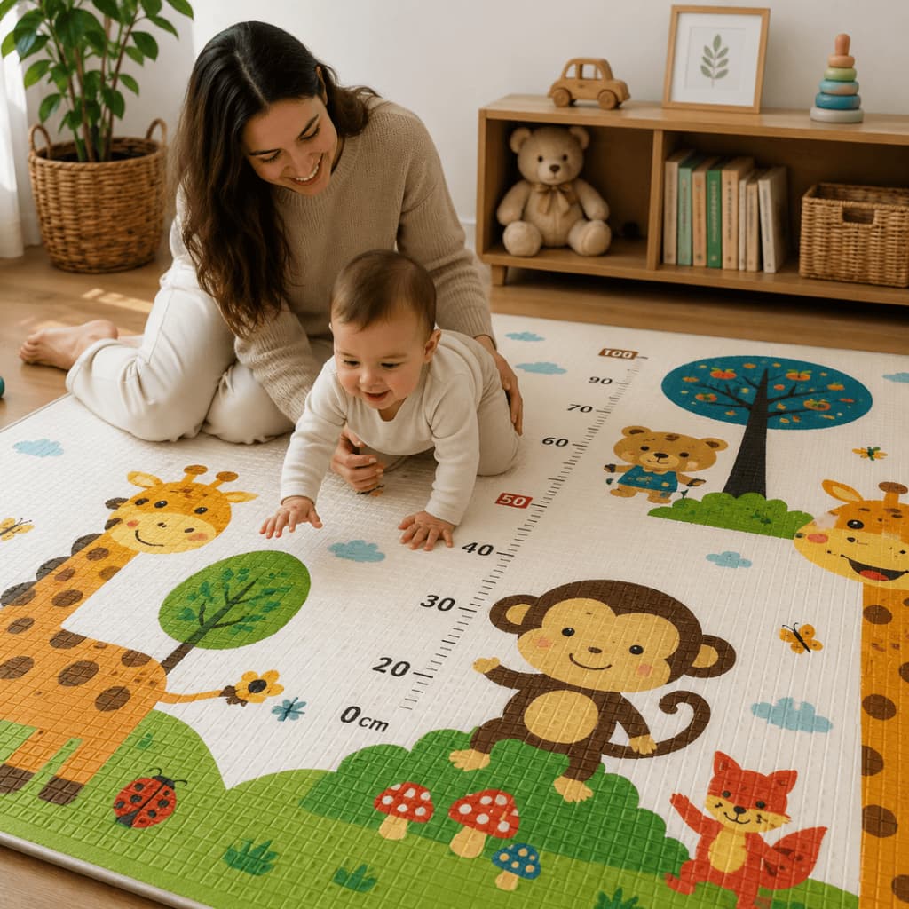 Tapete infantil Inverno Bebe de atividades Emborrachado Quentinho Bebê Tatame Macio Dobravel