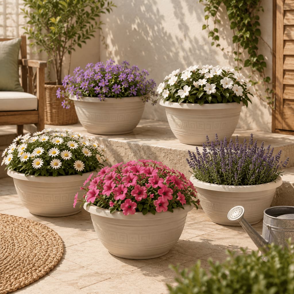 6 Vasos Para Plantas Grego Cuia 3,5 Litros Decoração Casa Jardim