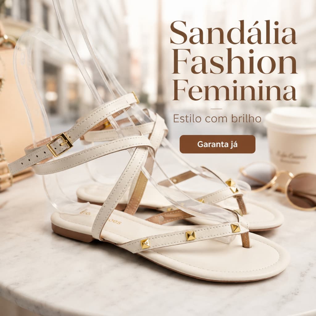 Sandália Feminina Fashion | Estilo e Conforto Com Brilho Do 33 ao 39 | GARANTA JÁ!