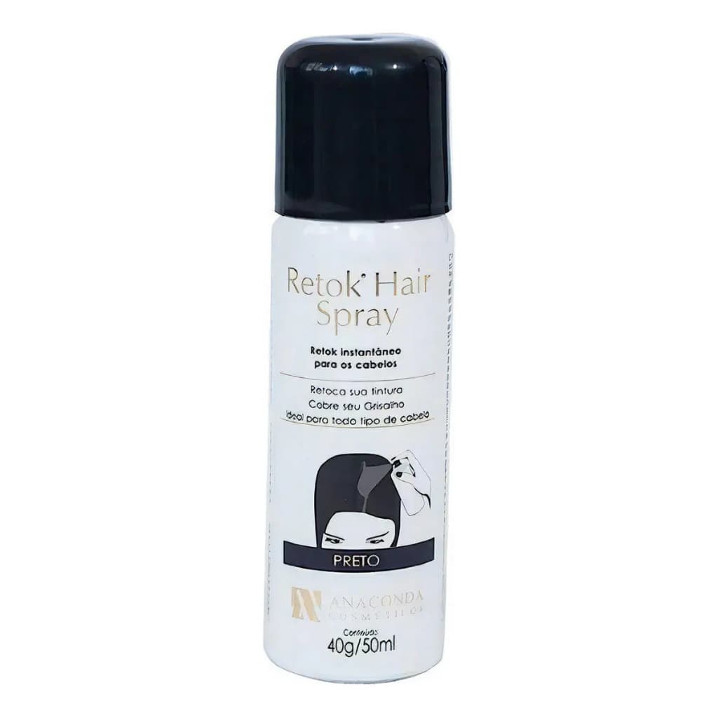Retok de brancos Hair Spray Anaconda 40g - Preto