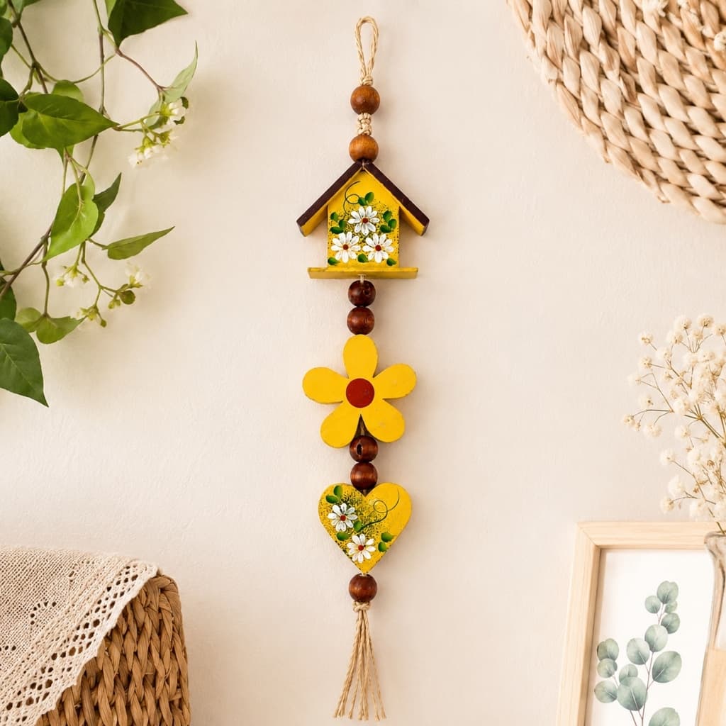 FIEIRA DE CASINHA/BEIJA FLOR E CORAÇÃO DE MADEIRA ENFEITE DE PAREDE E PORTA DECORAÇÃO CASA