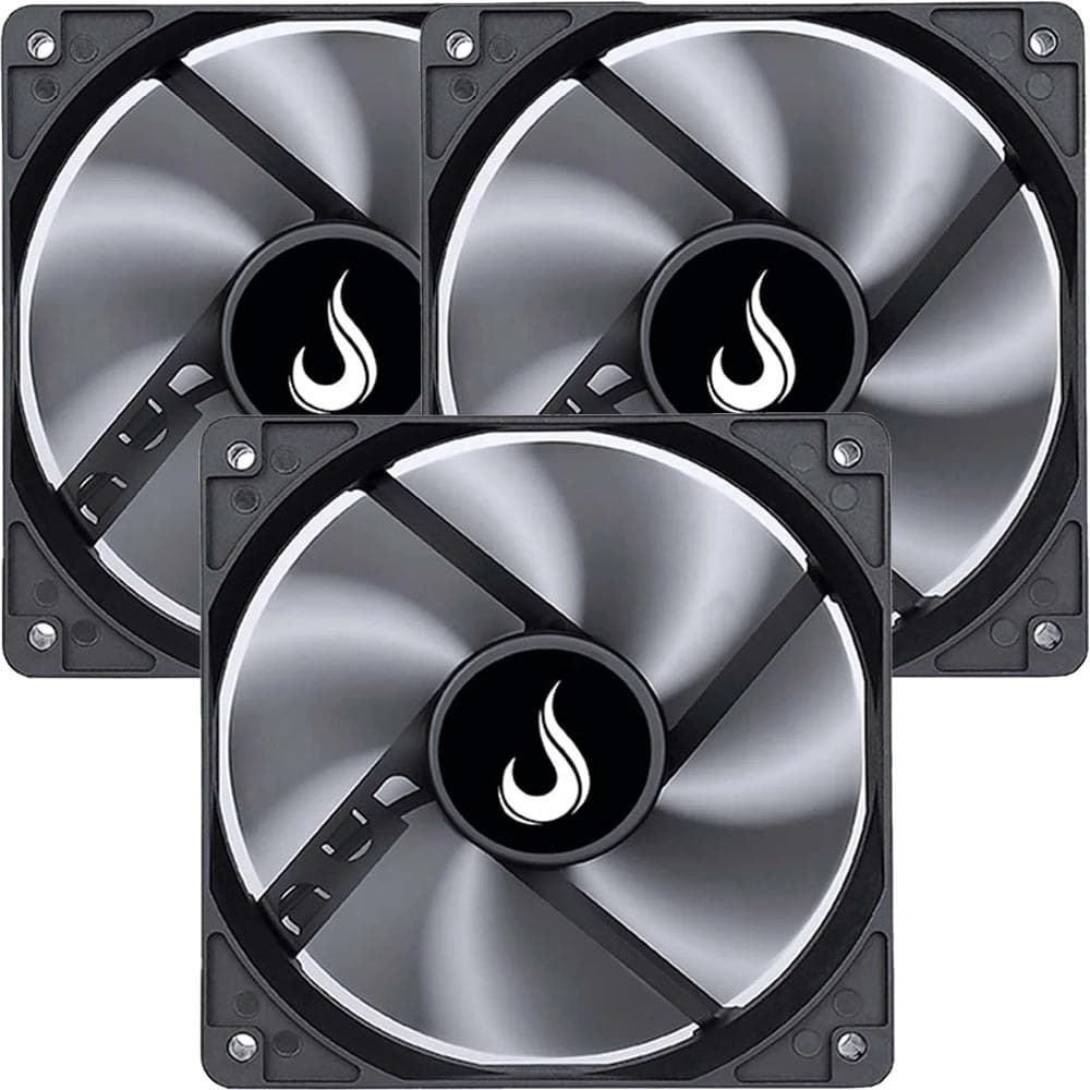 Kit 3 Cooler Fan 12cm 120mm Gabinete Gamer Pc S/ Led Novo Rise Mode