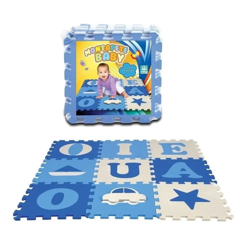 Tapete Infantil De Eva Amortecedor Bebê 9 Placas Encaixável