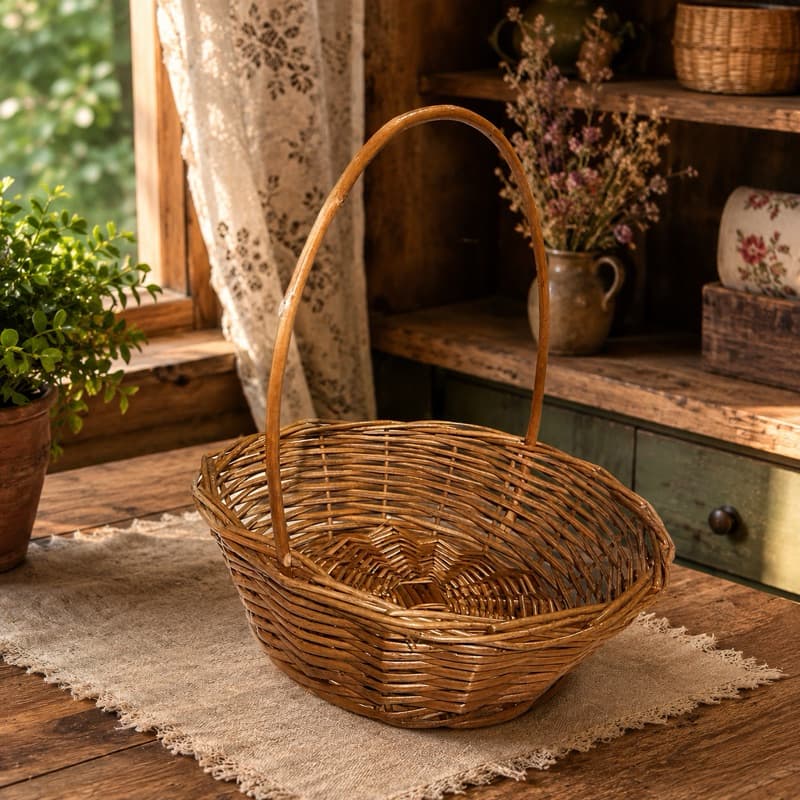 Cesta de Vime Envernizado (P/ Páscoa | Porta Objetos | Presentes | Decoração | Padaria | Floricultura)
