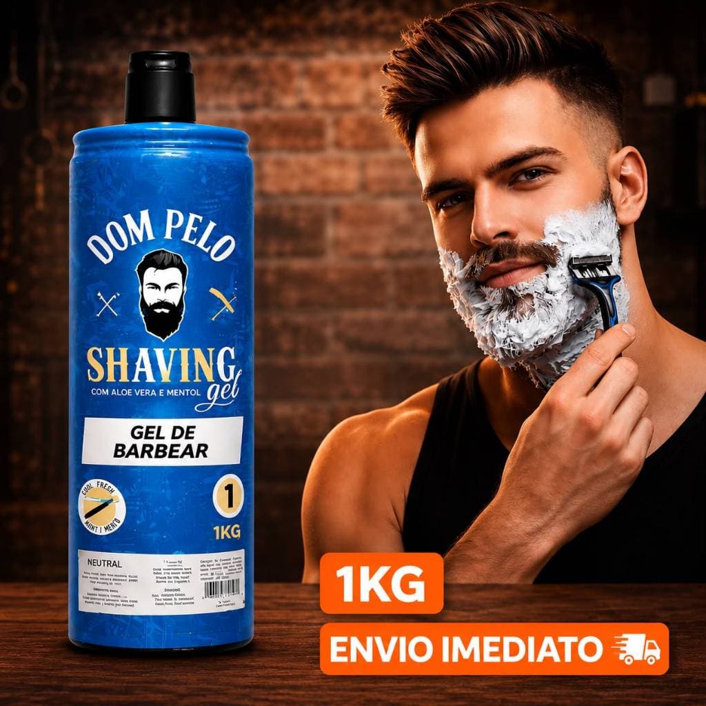 ￼Shaving Gel Dom Pelo 1kg Profissional - Barba Suave Sem Irritações 1 unidade - Envio Imediato