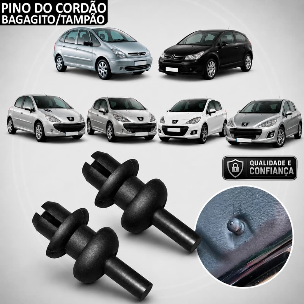 Par Pino cordinha Do Bagagito mala Linha Citroen C3 e Peugeot 206 207 208