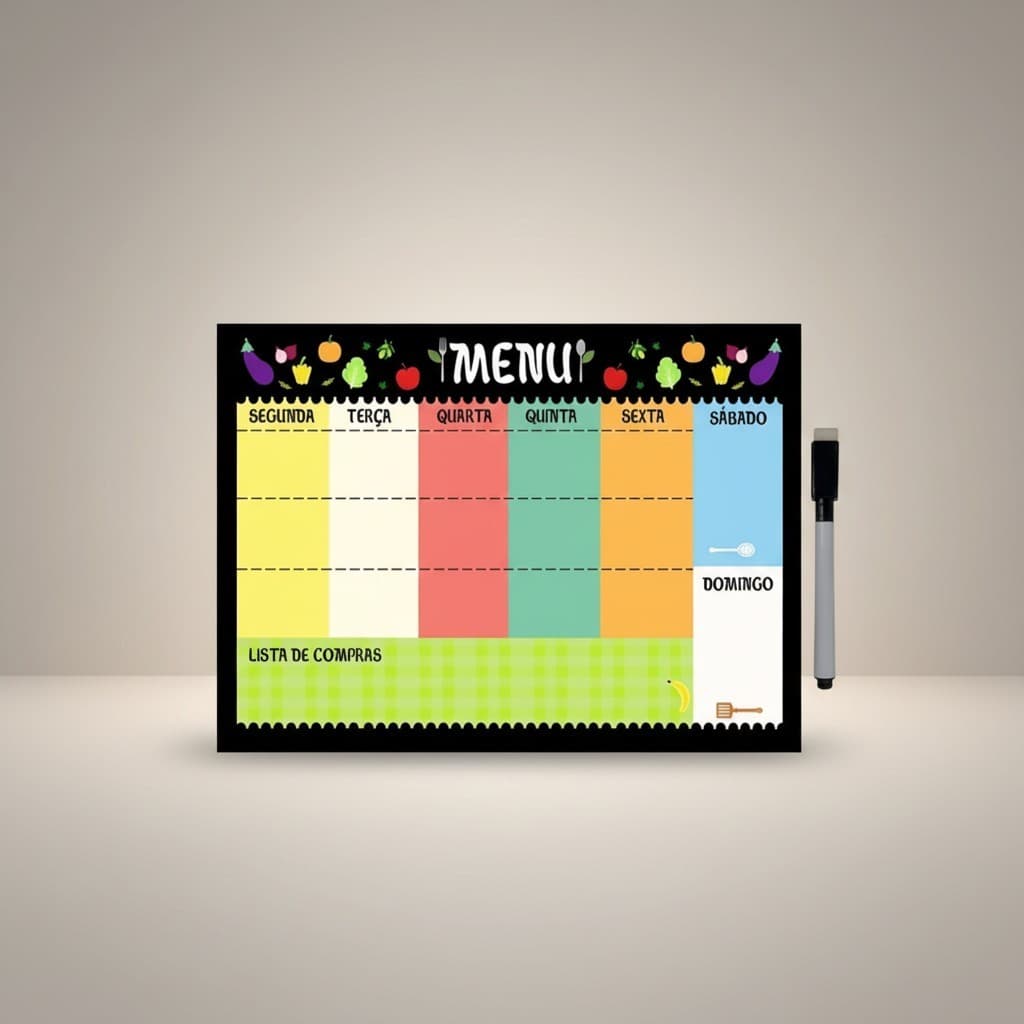 Lousa Planner Magnetico De Parede Planejamento Semanal Com Caneta Apagador Lembrete Anotação 30X40cm