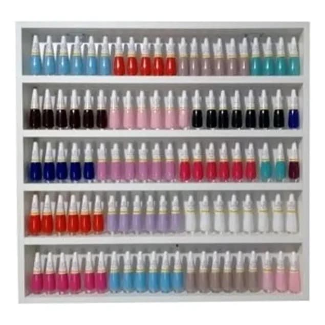 Expositor com capacidade para 200 esmaltes, decorações miniaturas, linhas e nicho deocrativo.