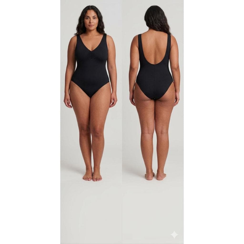 Maio plus size confortável com bojo e sustentação cavado nas costas