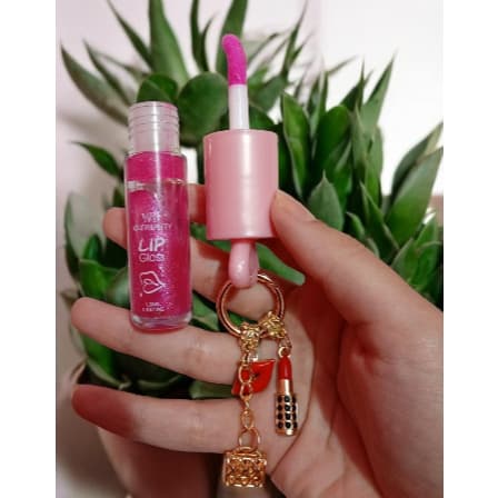 Gloss Labial com Chaveiro Hidratante Brilho Labial Portátil Pingente Love Kit Gloss Rosa Brilhoso com Chaveiro fofo