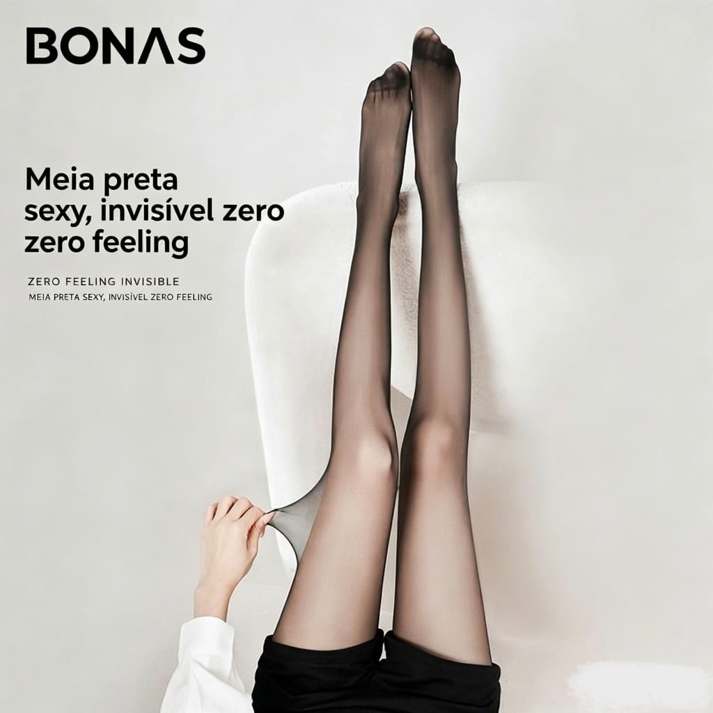 Meia-Calça Feminina Preta E Bege – Ultrafina Anti-Queda , Resistente A Rasgos Para Todas As Estações