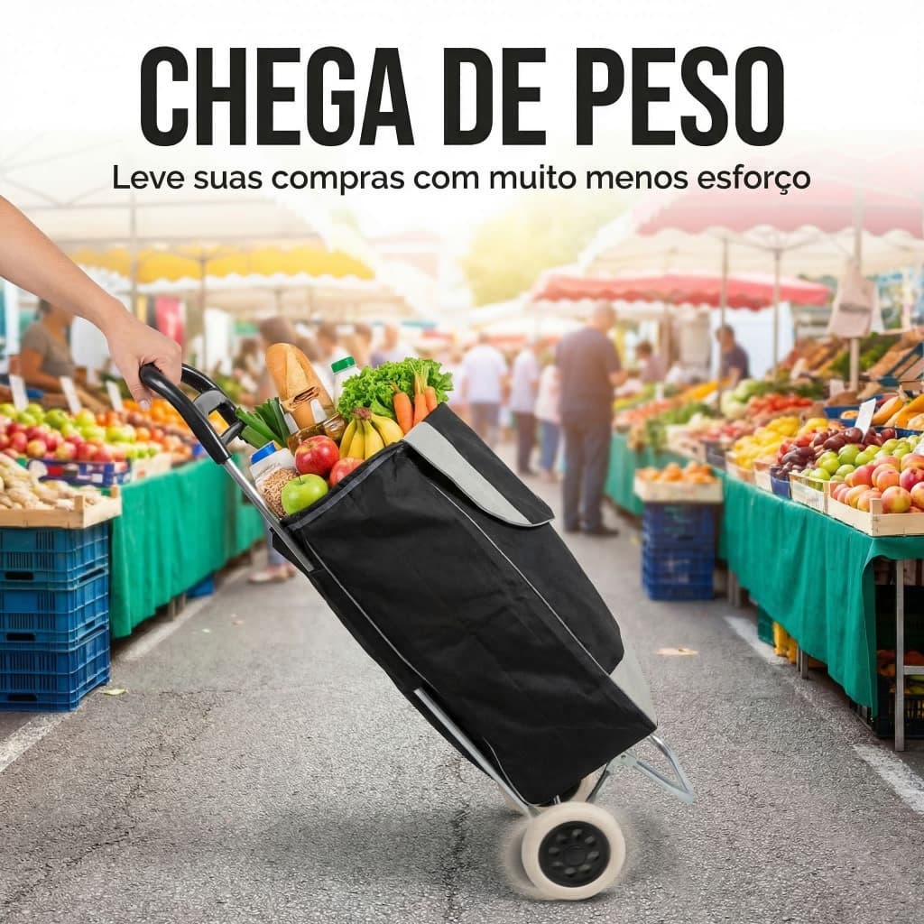 Carrinho Feira Dobravel Bolsa Compacto Portatil