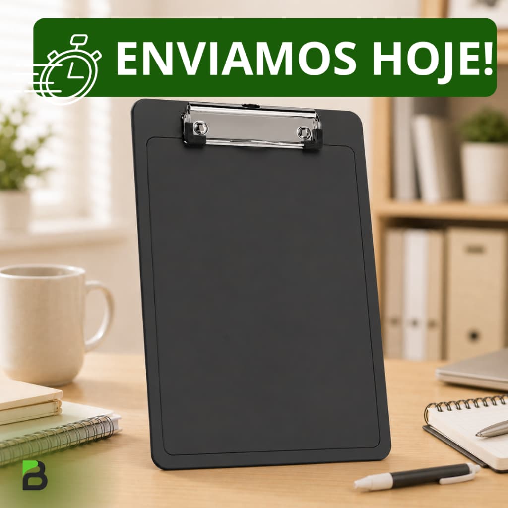 Pranchetas 1/2 Oficio Tamanho A5 Com Prendedor Metálico Wire Clip Acrimet 137 (Cor Preta) Envio Imediato