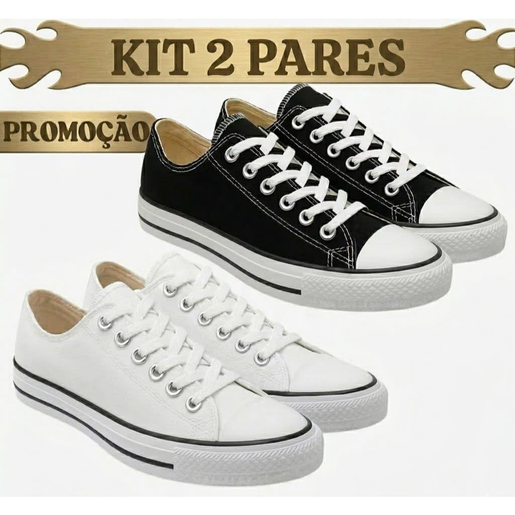Kit 2 Pares de Tênis Casual Feminino Super Leve e Macio Promoção