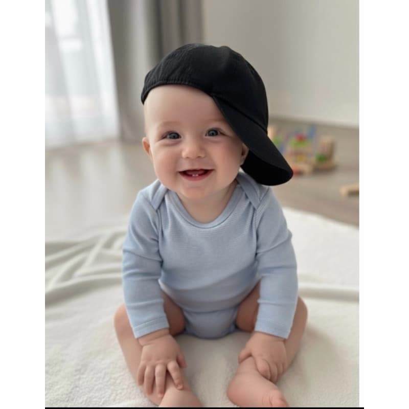 bone bebe baby bordado do lado aba dura confortável com elásticob
