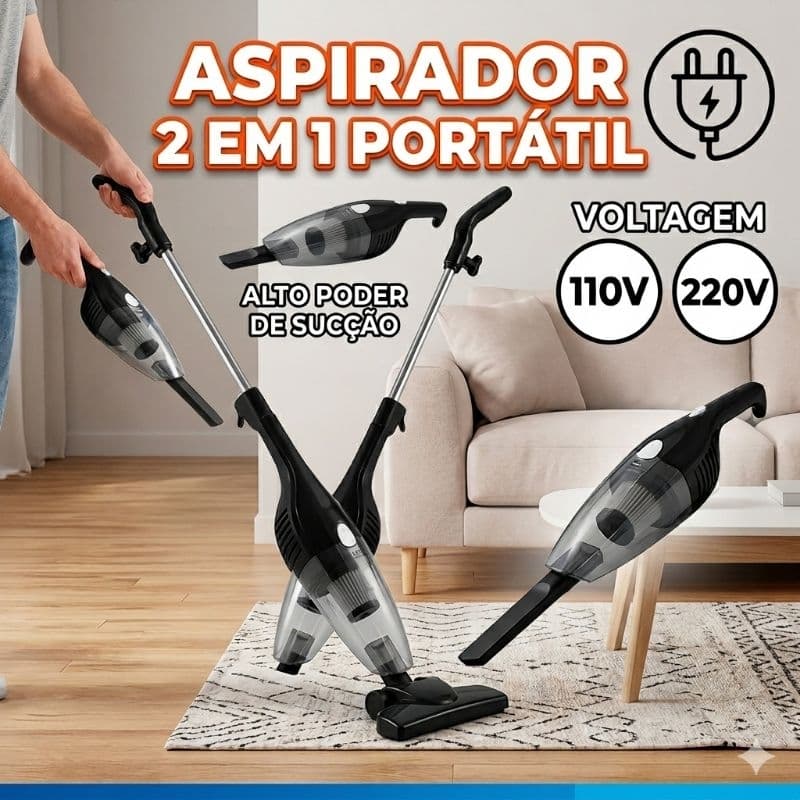 Aspirador Poeira Portatil Vertical Eletrico 2 Em 1 Multiuso Domestico