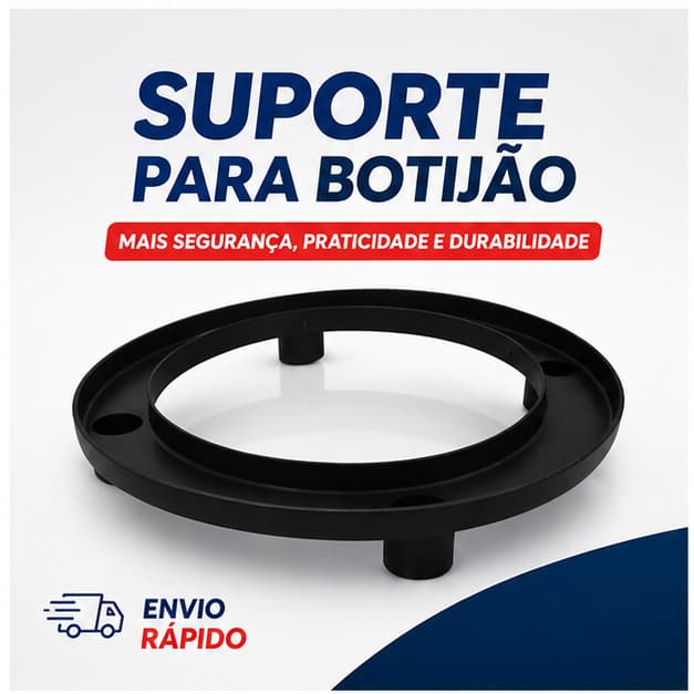 Suporte Para Botijão de Gás e Vasos de Plantas com Pés Reforçados Preto Premium Multiuso Resistente