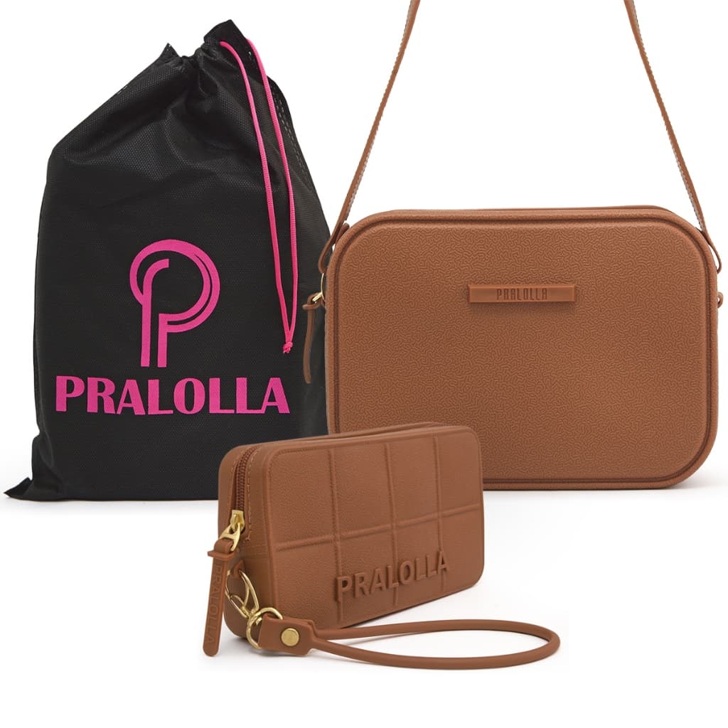 Kit Bolsa com Carteira Pralolla Feminina Transversal
