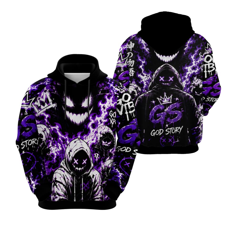 Moletom God Story Estampado 3D Masculino e Feminino – Casaco Oversized Streetwear com Capuz