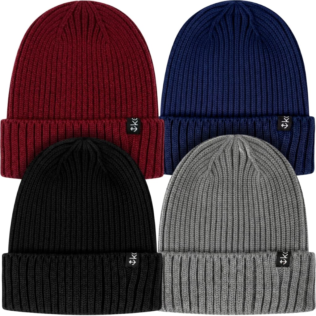Kit 04 Gorro Canelado 100% Kouk Authentic Quente Proteção Orelha Quetinho Inverno Esquenta Cabeça NF