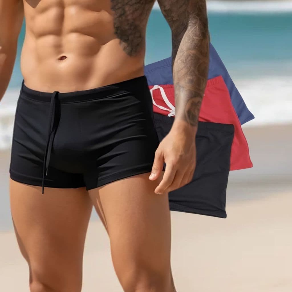 Sunga Masculina Boxer Para Natação Praia E Piscina Com Cordão Interno Ajustável