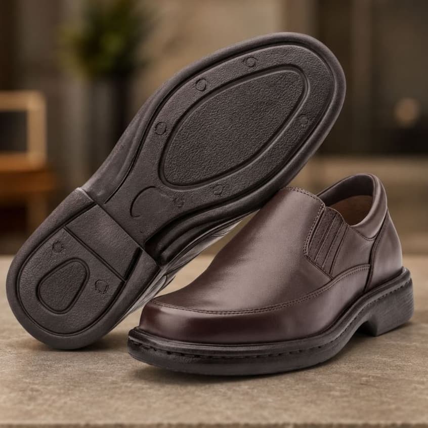 Sapato Social Masculino Antiestresse Couro Legítimo Casual Comfort Premium