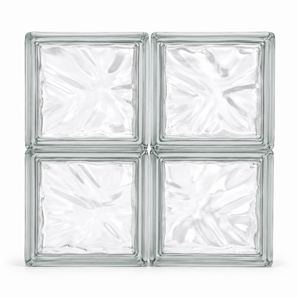 Kit 04 Bloco Tijolo Vidro 19x19x8 Transparente