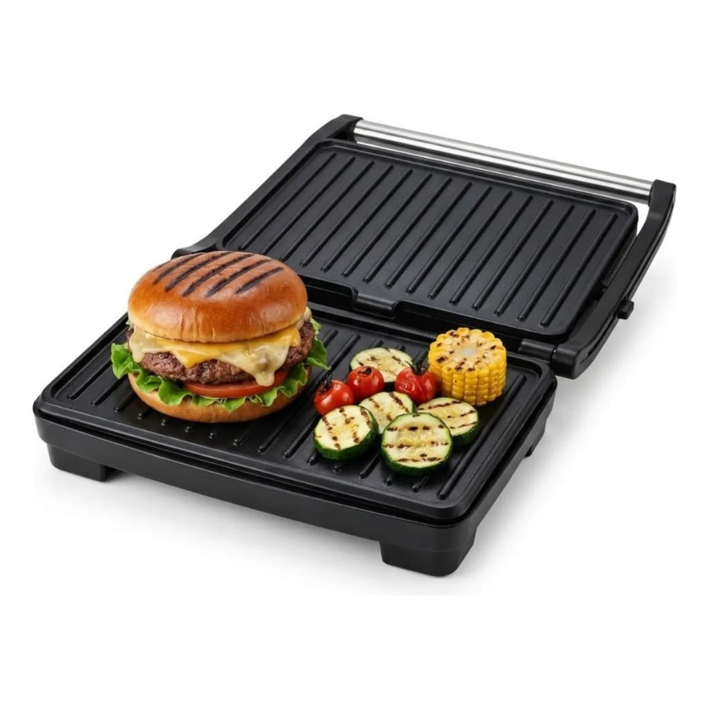 Sanduicheira Grill Elétrica 2em1 Antiaderente 1000w para lanches, carnes, legumes