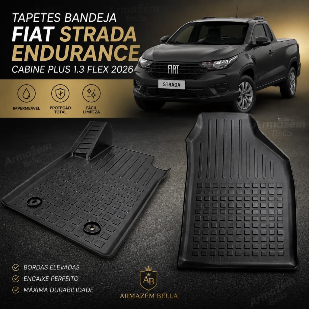 Tapete Bandeja Impermeável Para Fiat Strada Freedom Cabine Plus 1.3 Flex 2 Portas Borda Alta Elevada
