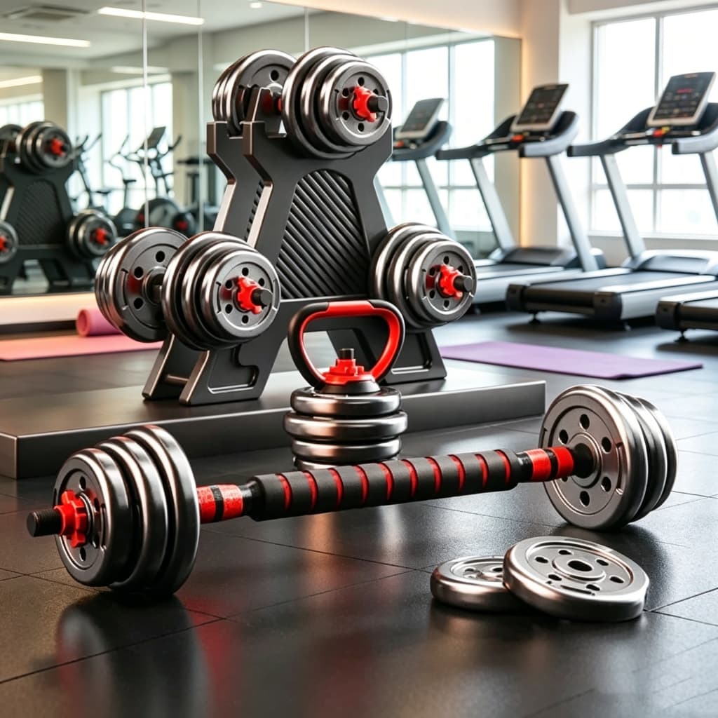 Halter ajustável 15kg multifuncional, equipamento fitness para treino em casa masculino para iniciantes