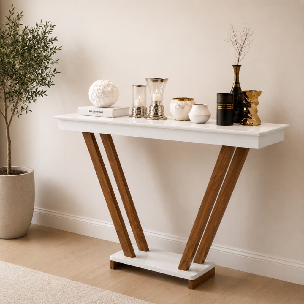 Aparador Buffet Supreme Feito em Madeira MDF com Pés em Madeira de Luxo Para Sala, Cantinho de Café