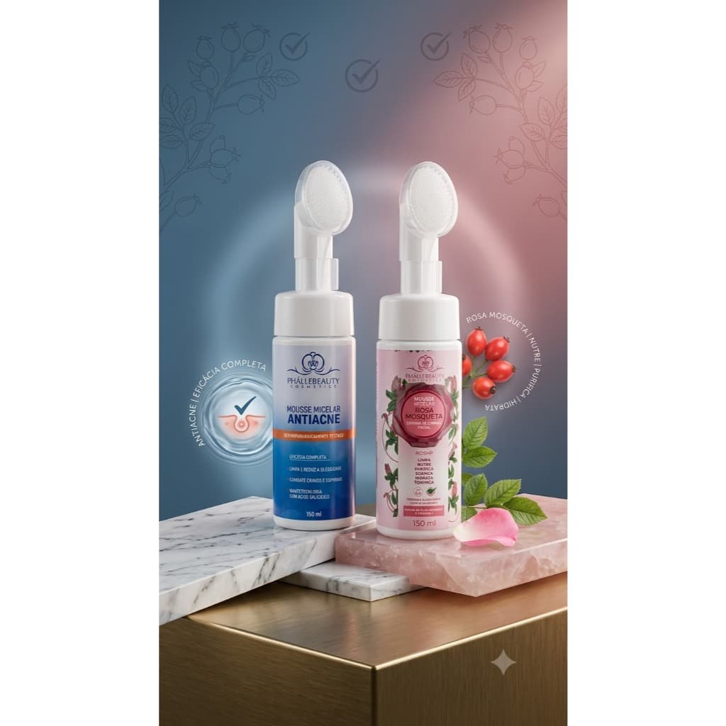Sabonete Mousse Facial Antiacne / Rosa Mosqueta Phállebeauty