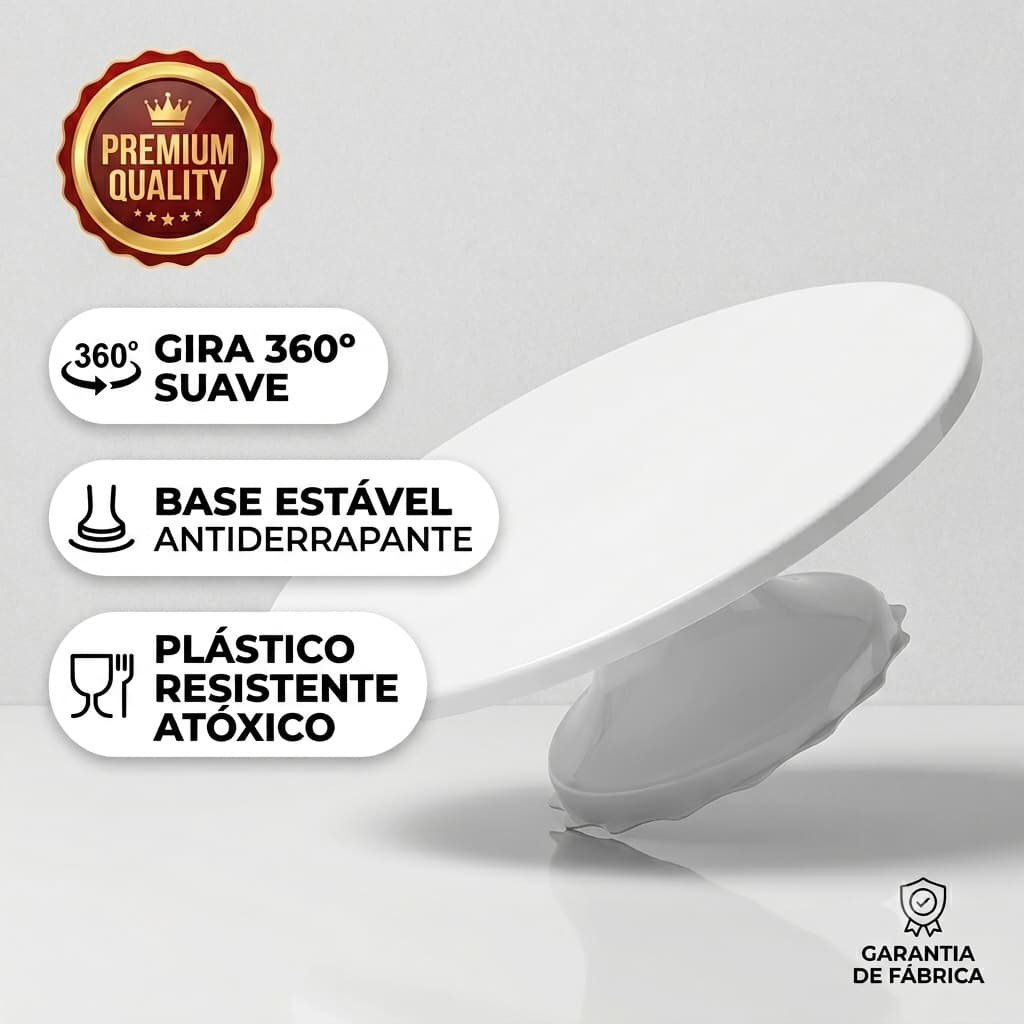 Suporte Bailarina Giratório Rendada Premium para Bolo Sobremesa Confeitaria Decoração Festa Doces
