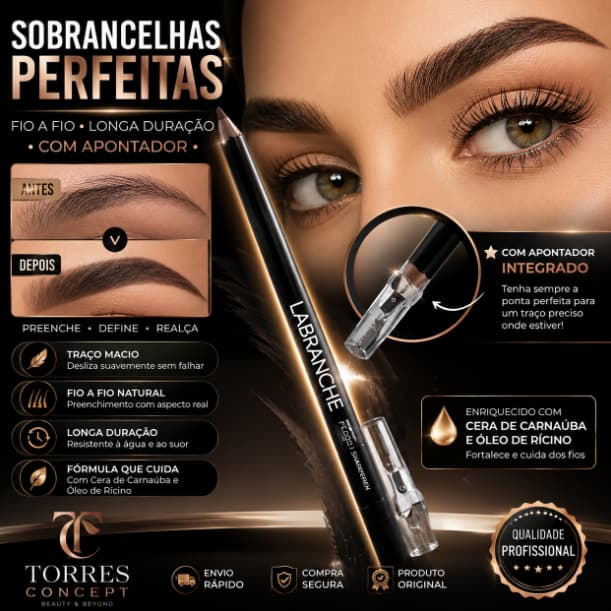 Lápis De Sobrancelha Com Apontador Labranche Macio Maquiagem Olhos Longa Duração Preenchimento Fio