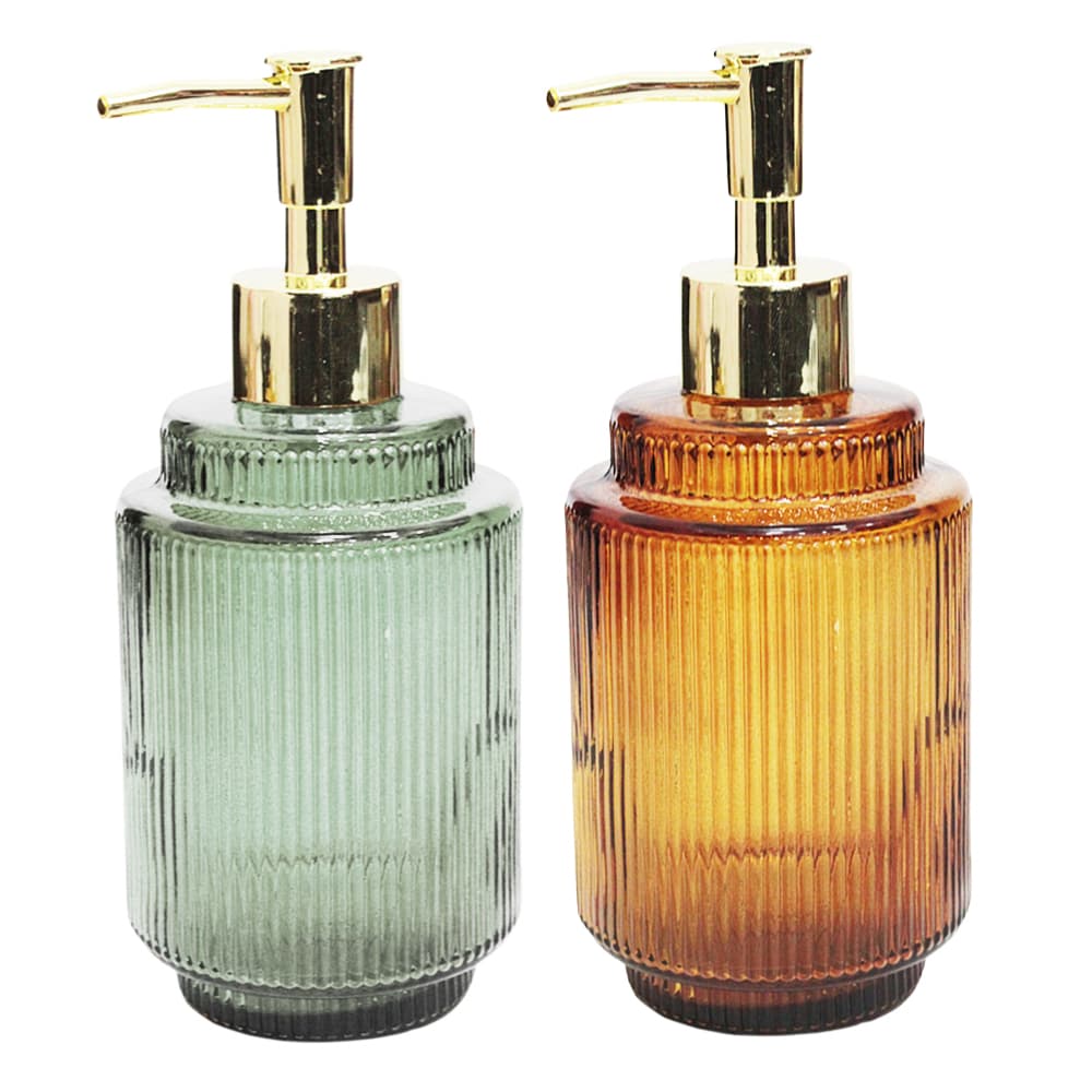 PORTA SABONETE LÍQUIDO DE VIDRO REDONDO TRANSCOLOR 350ML
