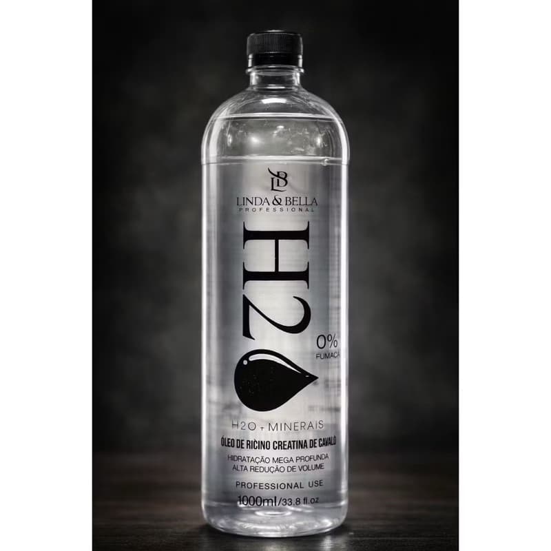 Progressiva H2O + Minerais 1 Litro Profissional Oleo de Ricino 0% Fumaça Liso Escorrido Brilho Espelhado Original