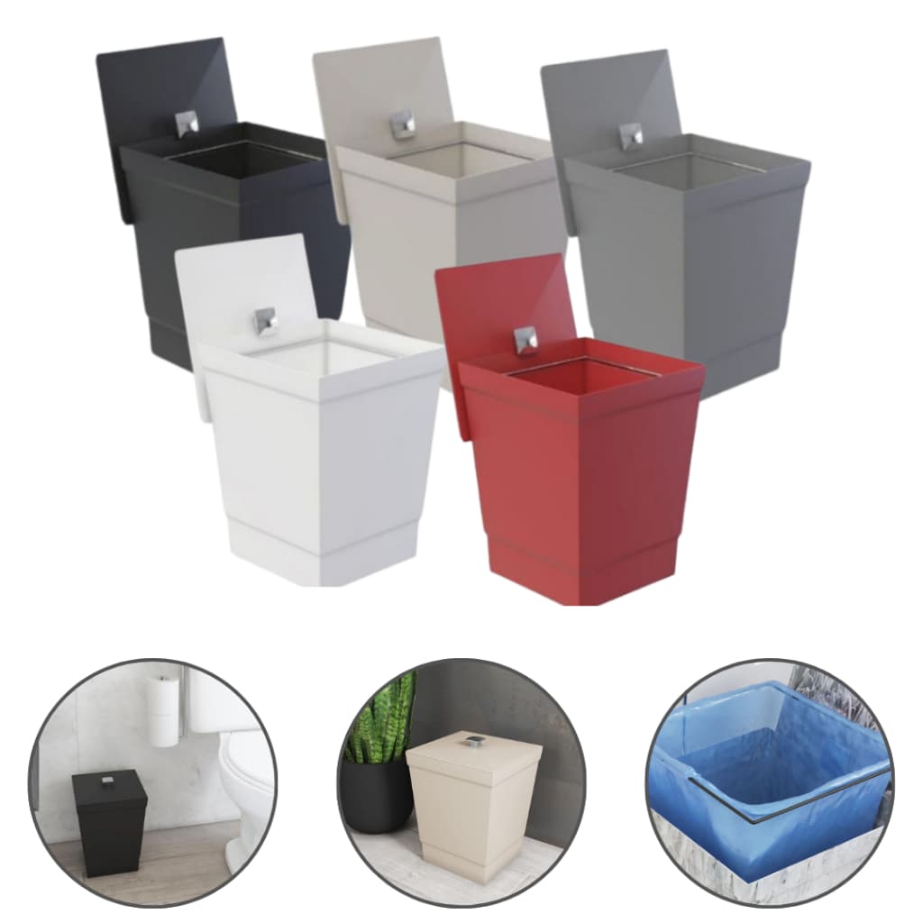 Lixeira Compacta 6,5L Resistente Com Suporte Interno Para Sacola