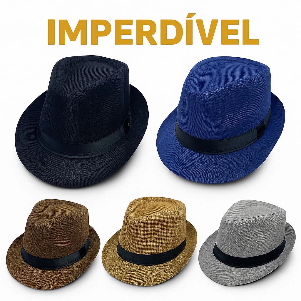 Chapéu Panama Fedora Estilo Malandro Pagodeiro Malandrinho Malandro com Faixa Diversas Cores