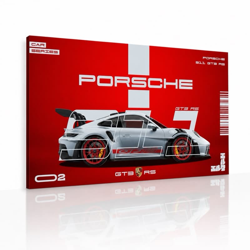 Quadro Decorativo 1 Peça Horizontal Porsche GT3 RS